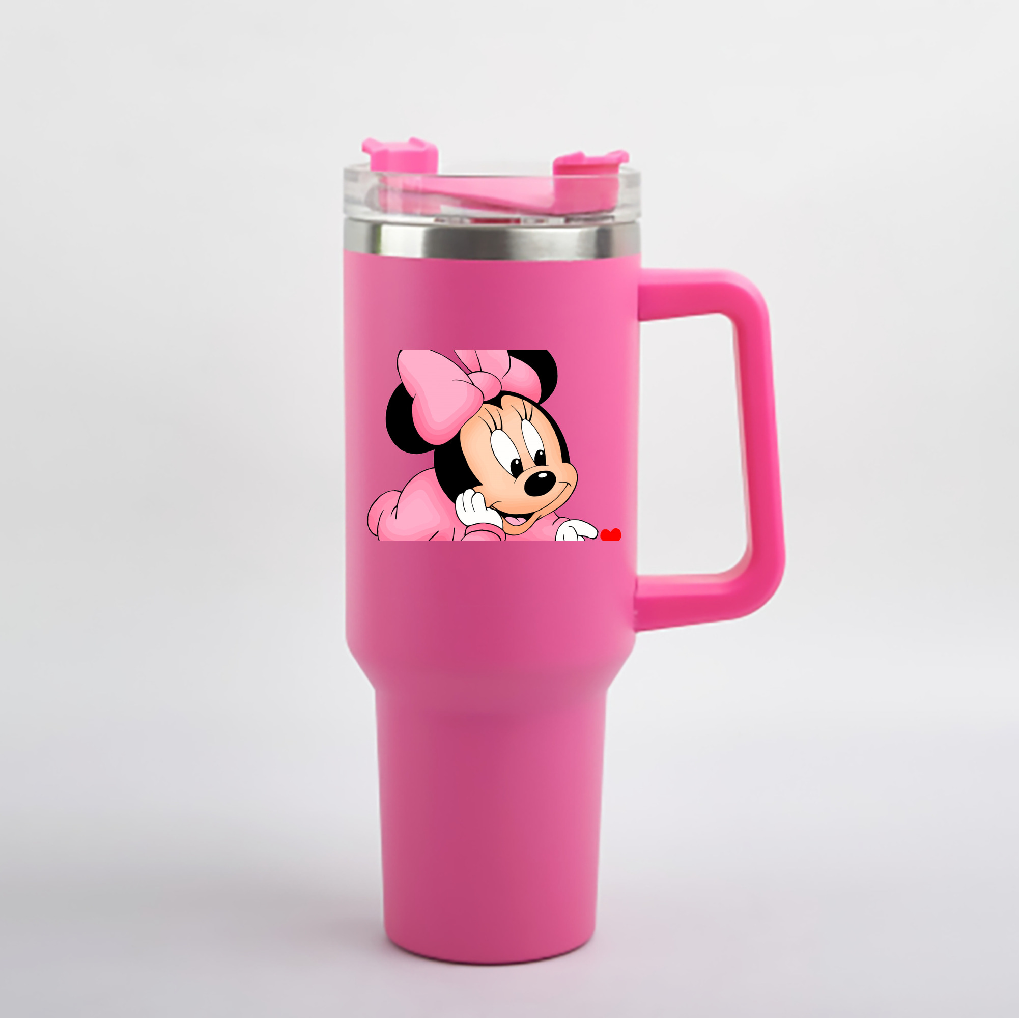 （画像用） ミッキーマウス Mickey Mouse 1200mL車用タンブラー - クリスタルステッカー（プラスチックストロー付き）